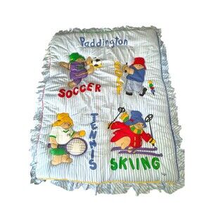 Vintage 1991 Paddington Bear by NOJO Crib Bedding Blanket Quilt Set
